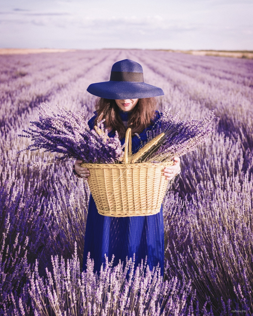 rahau.ro photography woman portrait beauty lifestyle lavender field basket